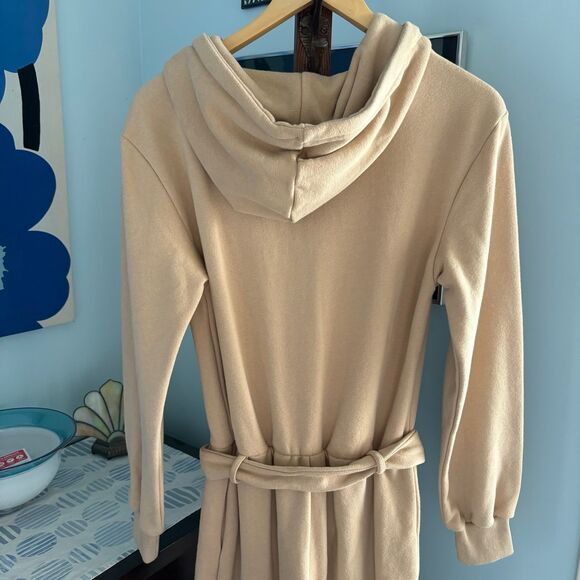 NWT JLUXLABEL Ivory Beige 100% Cotton Fleece Journey Jumpsuit Size Small - Picture 9 of 12